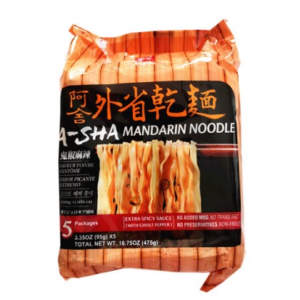 台湾热销阿舍食堂 阿舍外省干面 鬼椒麻辣味 95G×5包入