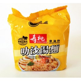 香港寿桃非油炸 叻沙味汤面 110G×5包入