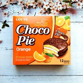 (卖光啦)乐天巧克力派香橙味 超值装 12枚盒装 336G
