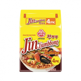 (卖光啦)韩国热销OTTOGI JIN JJAMPONG RAMEN 不倒翁金螃蟹海鲜风味拉面 130GX4袋入 