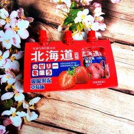 (卖光啦)金语北海道风味吸吸果冻 草莓味 3袋入 180G