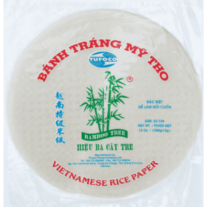 越南BAMBOO TREE 米纸（圆形）春卷皮 22CM  340G