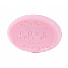 SAVON DE MARSEILLE OVAL 100G-ROSE PIVOINE