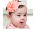 韩式 婴儿童发带 粉色花朵