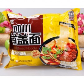 (买十赠一)四川凉皮 正宗白家阿宽铺盖面 牛肉火锅味 110G
