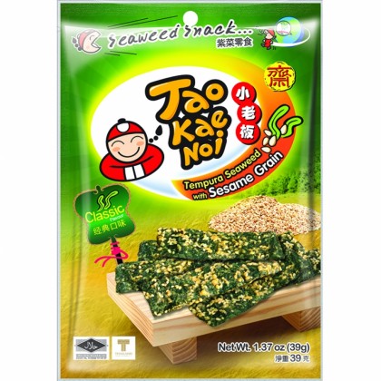 泰国原产TAO KAE NOI 小老板天妇罗芝麻紫菜  经典口味  39G
