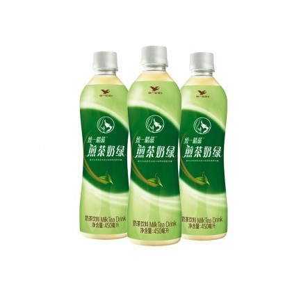 统一阿萨姆奶茶饮料  煎茶奶绿味  450ML 