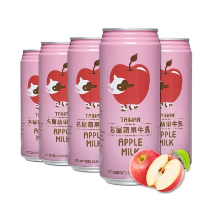 台湾原产名屋 苹果牛乳 340ML