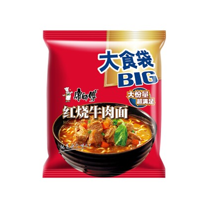 康师傅红烧牛肉面大食袋 五连包 104G*5袋入